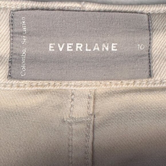 EVERLANE WOMENS THE UTILITY STRAIGHT-LEG CROP PANT Bone SZ 10 Minimalist Chic - Picture 4 of 9